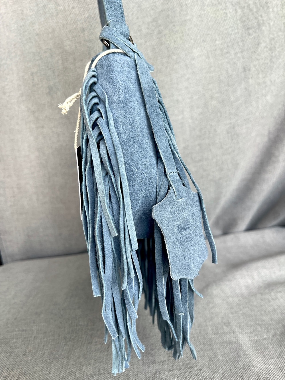 Haute Hippie Genuine Suede Fringe Shoulder bag Blue - Picture 3 of 11
